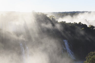 South America, Brazil, Parana, Iguazu National Park, Iguazu Falls, Water vapour and sunlight - FOF006699