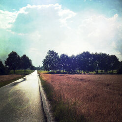 Landstraße und Felder nach dem Regen - LVF001714