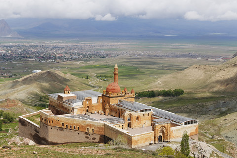 Türkei, Ostanatolien, Anatolien, Provinz Agri, Dogubeyazit, Ishak-Pascha-Palast, lizenzfreies Stockfoto