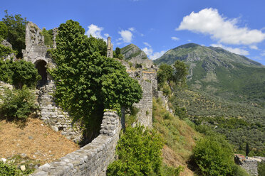 Montenegro, Crna Gora, Rumija-Gebirge, Stadtmauern der historischen Siedlung Old Bar - ES001307