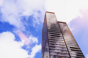 Germany, Hesse, Frankfurt, high-rise buildings against the sun - ZMF000322