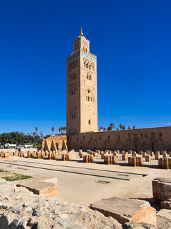 Afrika, Marokko, Marrakesch-Tensift-El Haouz, Marrakesch, Koutoubia-Moschee, Minarett aus der Almohaden-Dynastie - AMF002622