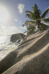 Seychelles, La Digue Island, Anse Source D'Argent, Rocks at beach - KRPF000731