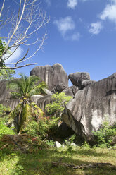 Seychellen, Granitfelsformation auf der Insel La Digue - KRPF000756