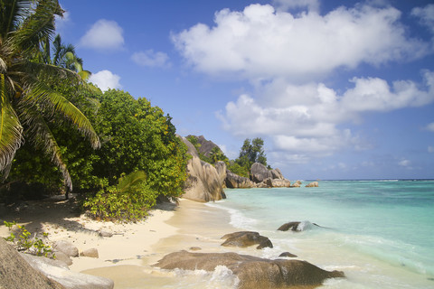 Seychelles, La Digue Island, Anse Source D'Argent, Beach stock photo