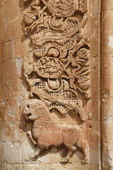 Turkey, Eastern Anatolia, Agri Province, Dogubeyazit, interior of Ishak Pasha Palace, Gate to Harem, Stone carving, Lion - SIE005749