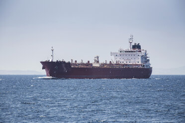 Spain, Andalusia, Tarifa, Strait of Gibraltar, Cargo ship - KB000096