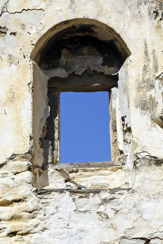 Griechenland, Kykladen, Teil einer Ruine, lizenzfreies Stockfoto