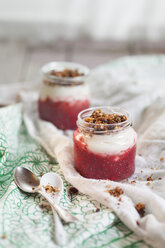 Yogurt, raspberries, granola and chia for breakfast - SBDF001189