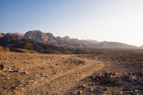 Jordanien, Biosphärenreservat Dana, Wadi Feynan bei Sonnenuntergang - FLF000483