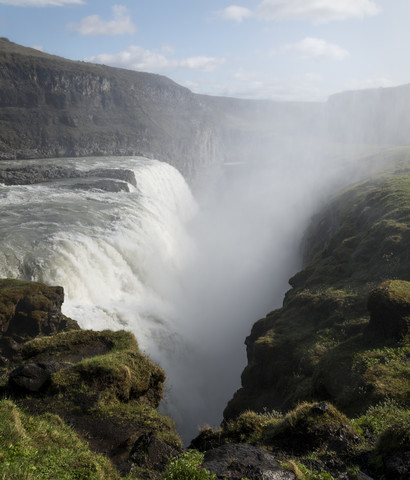 Iceland, Haukadalur, Gulfoss Waterfall stock photo
