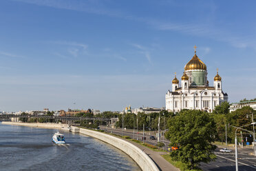 Russland, Moskau, Christ-Erlöser-Kathedrale und Moskwa-Fluss - FO006735