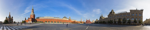 Russland, Moskau, Roter Platz mit Gebäuden, lizenzfreies Stockfoto