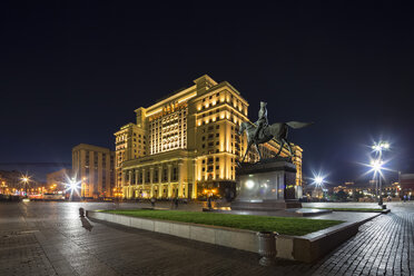 Russland, Moskau, Hotel Moskwa und Reiterstandbild von Georgi Schukow - FOF006861