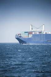 Spain, Andalusia, Tarifa, Strait of Gibraltar, Cargo ship - KBF000108