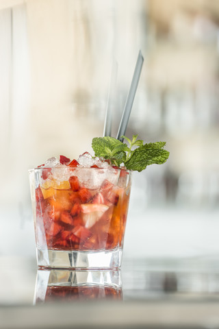 Glass of Strawberry Daiquiri stock photo