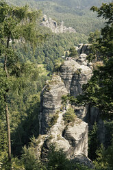 Germany, Saxony, view to Elbe Sandstone Mountains at Rathen area - MSF004096