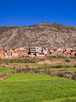 Marokko, Marrakesch-Tensift-El Haouz, Atlasgebirge, Ourika-Tal, Dorf Anammer, Lehmhäuser - AM002723