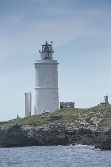 Spain, Andalusia, Tarifa, Lighthouse Faro de Punta de Tarifa on Paloma Island - KBF000134