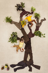 Kinder spielen Affen im Baum - BAEF000815