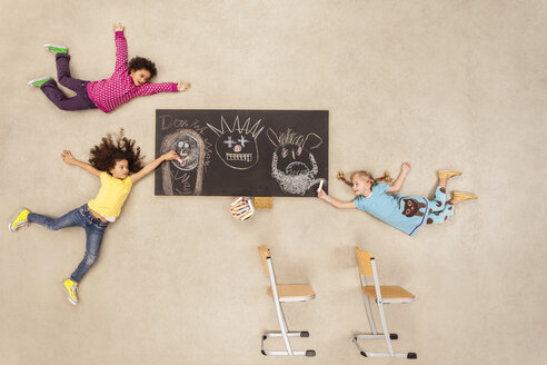 School kids drawing on blackboard - BAEF000950
