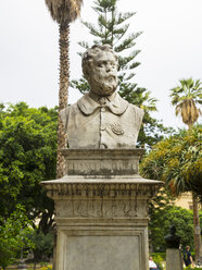 Italy, Sicily, Palermo, France Scoriso bust in Park Garibaldi - AMF002751