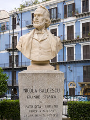 Italy, Sicily, Palermo, Nicola Balcescu bust in Park Garibaldi - AMF002753