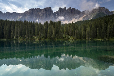 Italy, South Tyrol, Lake Karersee and Latemar group - MKFF000121