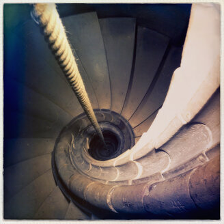 wendeltreppe in einem Turm, Frankreich - MEMF000437