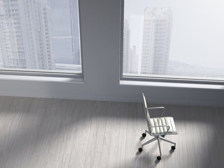 Bürostuhl in einem leeren Büro, 3D Rendering - UWF000163