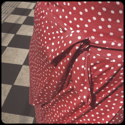 Dress with polka dots stock photo