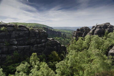 Deutschland, Sachsen, Sächsische Schweiz, Blick auf Schrammsteine - PAF000901