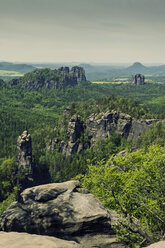 Deutschland, Sachsen, Sächsische Schweiz, Blick auf Schrammsteine - PAF000897