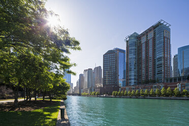 USA, Illinois, Chicago, High-rise buildings at Chicago River - FOF006973