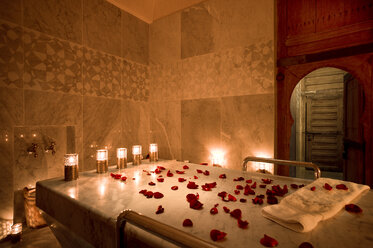 Morocco, Fes, Hotel Riad Fes, lighted spa - KMF001447