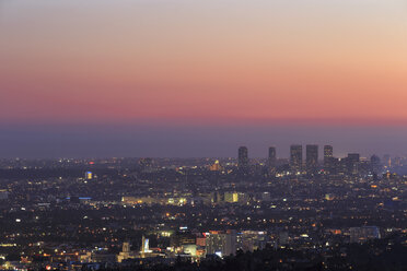 USA, California, Los Angeles, Skyline at sunset - FOF006993