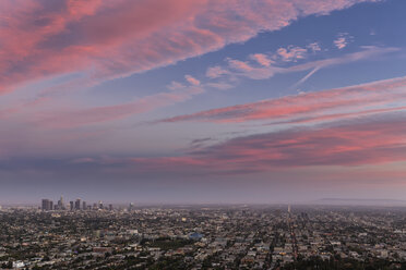 USA, California, Los Angeles, Cityscape at sunset - FOF007002