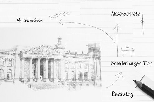 Skizze des Berliner Reichstages - CMF000173