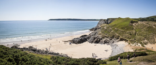 Vereinigtes Königreich, Wales, Gower Peninsula, Three Cliffs Bay, Area of Outstanding Natural Beauty - DISF001003