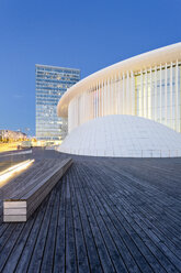 Luxemburg, Kirchberg, Philharmonie Luxemburg am Abend, Architekt Christian de Portzamparc - MSF004239