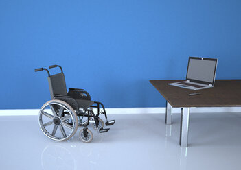 Wheelchair in front of desk - ALF000206