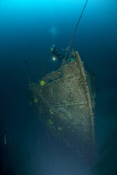 Croatia, Cres, Wreck diving at wreck Lina - ZCF000174