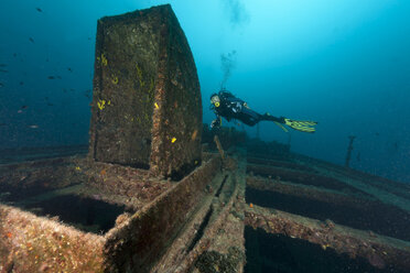 Croatia, Cres, Wreck diving at wreck Lina - ZCF000178