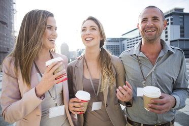 Three colleagues having fun at break time - ZEF000245