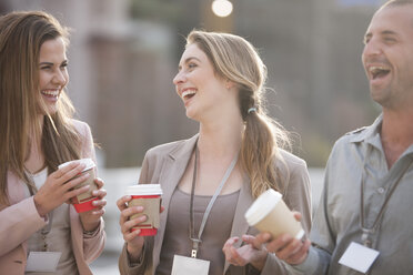 Three colleagues having fun at break time - ZEF000251