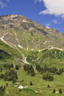 Schweiz, Kanton Graubünden, Blick von San Bernadino auf die Schweizer Alpen - SCH000405