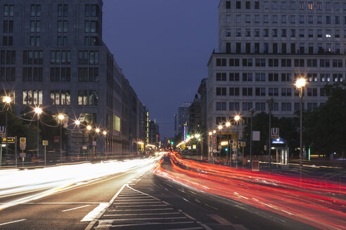 Germany, Berlin, Berlin-Mitte, traffic on Leipziger Strasse in the evening - ZMF000338