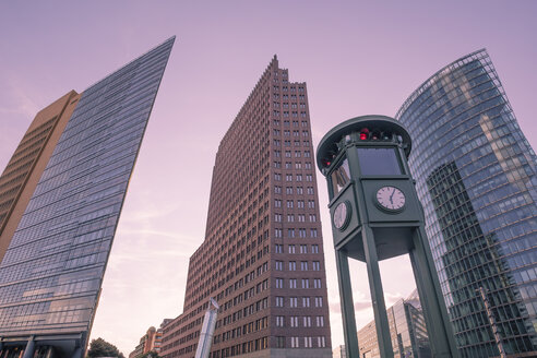 Germany, Berlin, Potsdam Square, skyscrapers, replica of traffic light - ZMF000347
