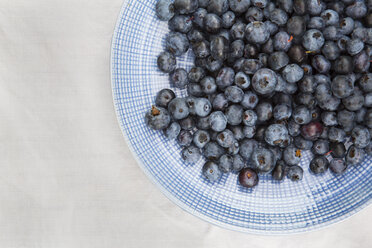 Schale mit Blaubeeren auf Tuch, Teilansicht - LVF001896