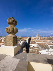 Italy, Sicily, Palermo, View from Chiesa del Santissimo Salvatore, Cityscape, Old town, Church San Giuseppe dei Teatini in the background - AMF002840